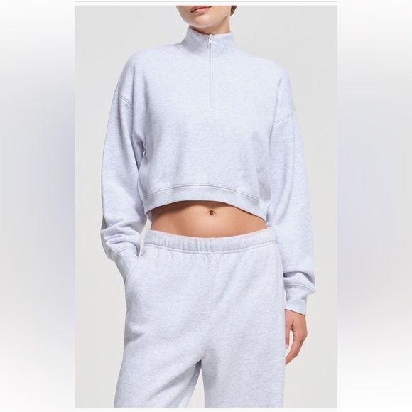 SKIMS Tops - Skims Light Gray Cropped Sweatshirt